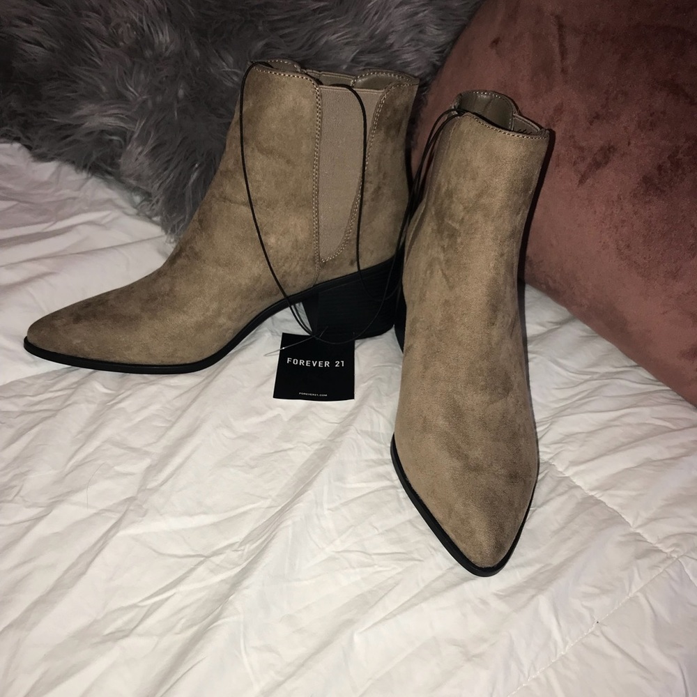 Taupe Forever 21 Suede Chelsea Boots